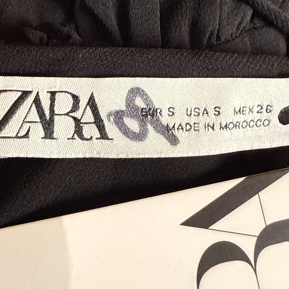 ZARA NWT Women’s Black Strappy Tiered Ruffled Midi Dress Evening Holidays, Small - Picture 9 of 12